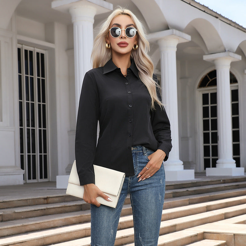Women’s Fashion Casual Long Sleeve Cardigan Button-Down Shirt – Street Style Top