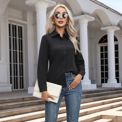 Women’s Fashion Casual Long Sleeve Cardigan Button-Down Shirt – Street Style Top
