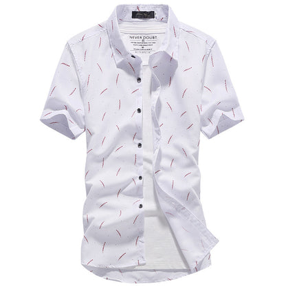 Men's Korean Style Slim Fit Floral Shirt – Short Sleeve Chiffon Cardigan