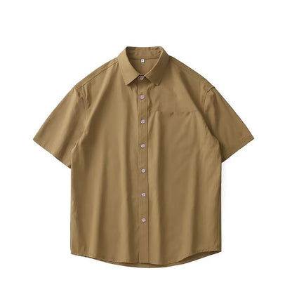 American-Style Heavy Quality Men’s Short Sleeve Shirt – Casual Cardigan Fit