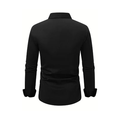 Men’s Long Sleeve Vacation Shirt – Button-Down Lapel Casual Top