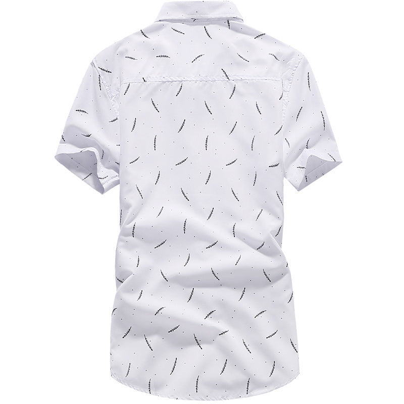 Men's Korean Style Slim Fit Floral Shirt – Short Sleeve Chiffon Cardigan