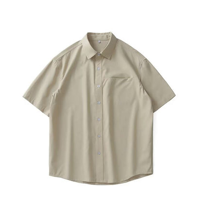American-Style Heavy Quality Men’s Short Sleeve Shirt – Casual Cardigan Fit