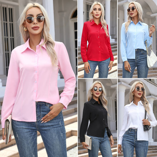 Women’s Fashion Casual Long Sleeve Cardigan Button-Down Shirt – Street Style Top