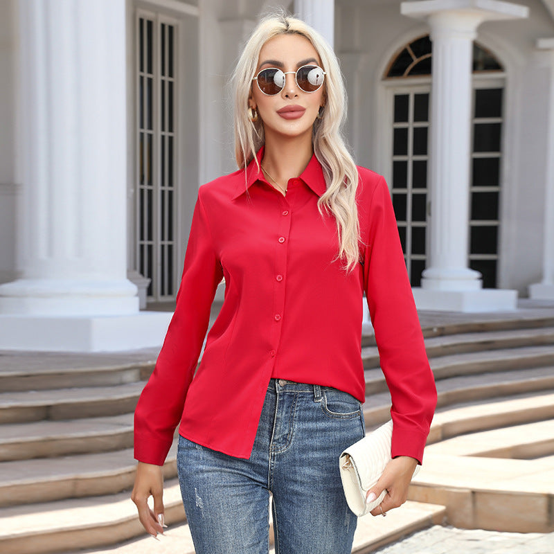 Women’s Fashion Casual Long Sleeve Cardigan Button-Down Shirt – Street Style Top
