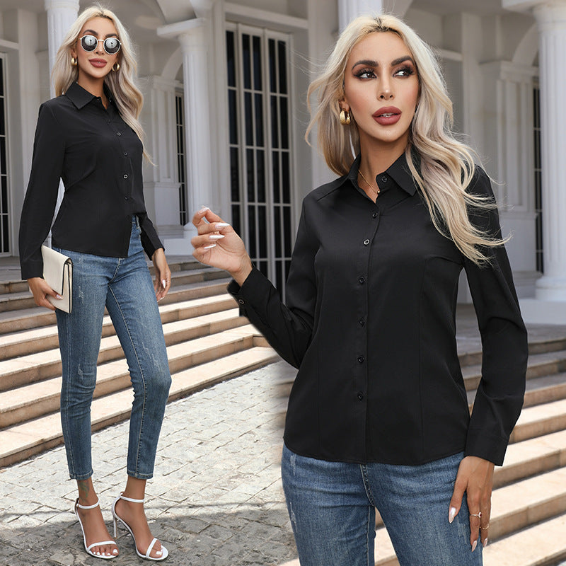 Women’s Fashion Casual Long Sleeve Cardigan Button-Down Shirt – Street Style Top