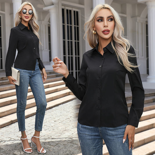 Women’s Fashion Casual Long Sleeve Cardigan Button-Down Shirt – Street Style Top