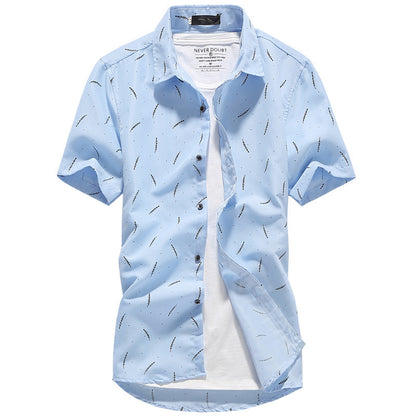 Men's Korean Style Slim Fit Floral Shirt – Short Sleeve Chiffon Cardigan