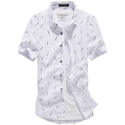 Men's Korean Style Slim Fit Floral Shirt – Short Sleeve Chiffon Cardigan