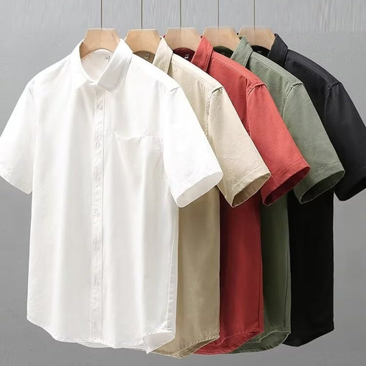 American-Style Heavy Quality Men’s Short Sleeve Shirt – Casual Cardigan Fit