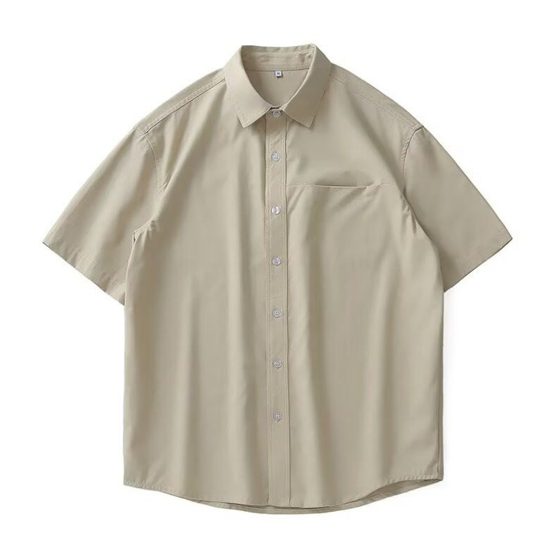 American-Style Heavy Quality Men’s Short Sleeve Shirt – Casual Cardigan Fit